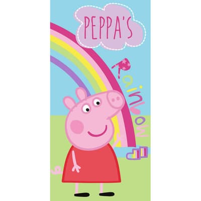 Peppa Pig Rainbow Håndklæde Badehåndklæde 140 * 70cm 100% bomuld