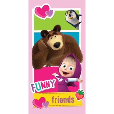 Masha And the Bear Funny Friends Håndklædet badehåndklæde 140 * 70cm