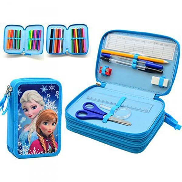 Frozen Frost Elsa Anna 46-delt Pen Shrine Triple Skolset Pennset Blå