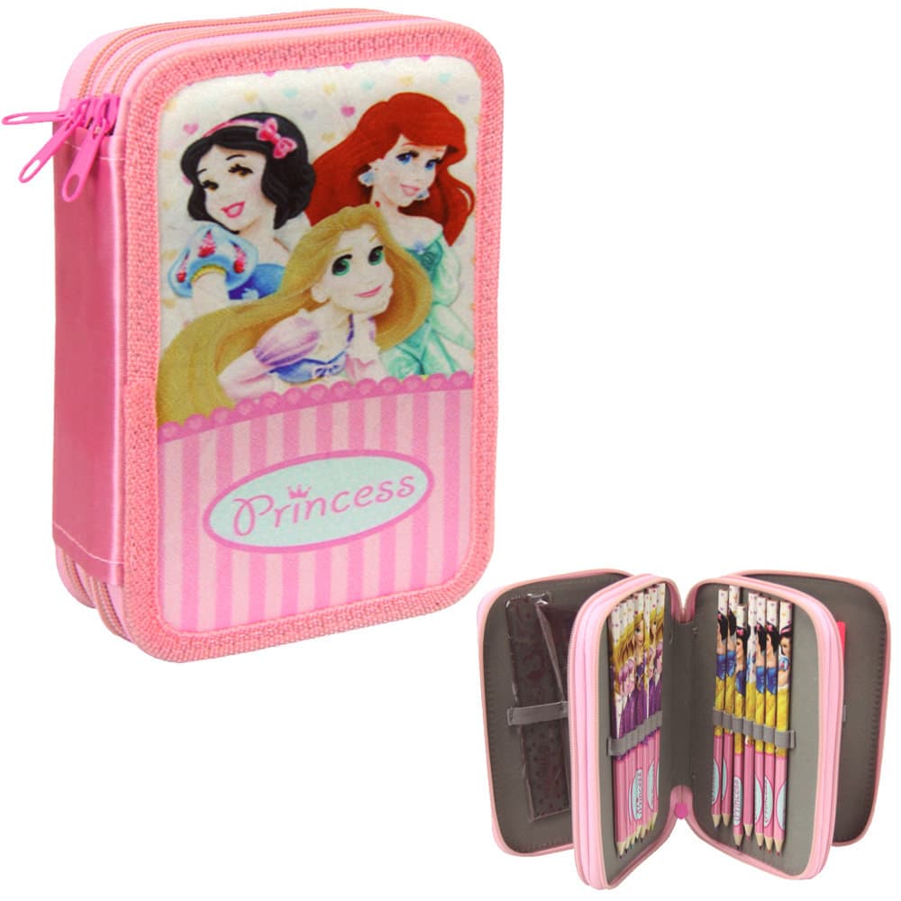 Disney Princess 38-pieces Penaaleita Triple School Pencil Case