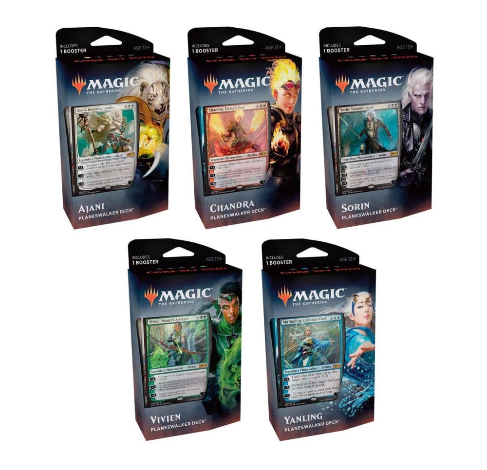 Magic the Gathering Core Set 2020 Planeswalker Komplet Set 5-P.