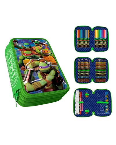 Ninja Turtles 43-pieces Penaaleita Tripple School Set 3D Pencil Case