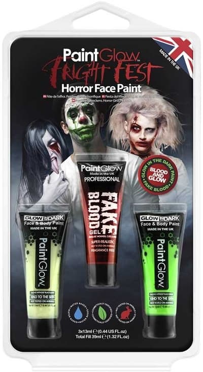 PaintGlow Selvlysende ansigt og krop UV Neon Glow Fake Blood