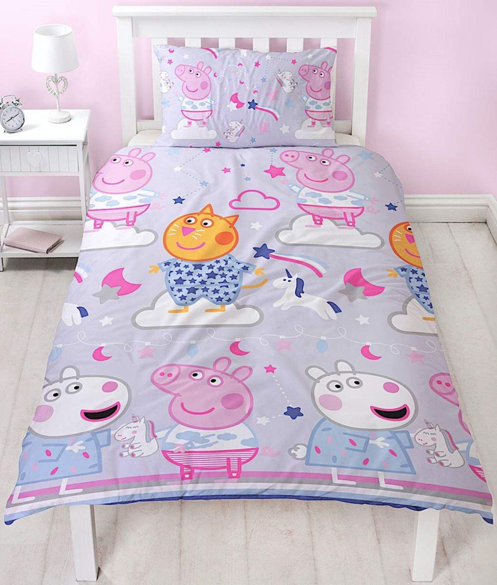 Peppa Pig Greta Gris Sleep Påslakanset Bäddset Vändbart 135x200+48x74cm