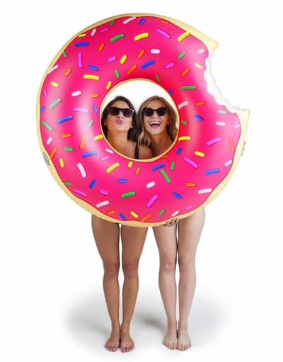 Bigmouth Oppustelig bademadras Floating Lounge Donut Pink 120cm