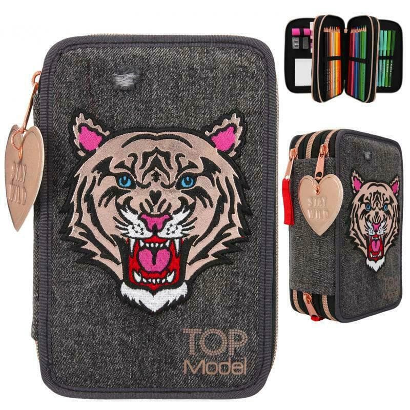 TOP Model Tiger Stay Wild 44-delt Triple Pen Shrine Schooled Pennset