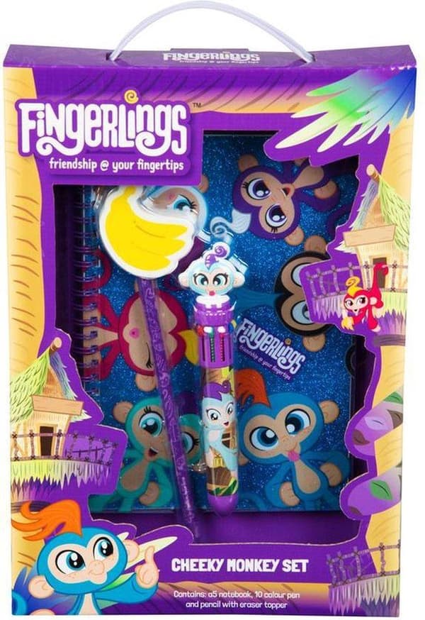 Fingerlings Skrivset 4-Delar Skolset Pennset 30x21cm