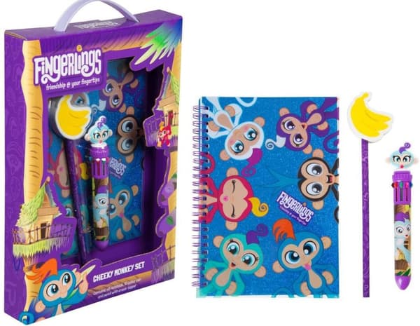 Fingerlings Skrivset 4-Delar Skolset Pennset 30x21cm