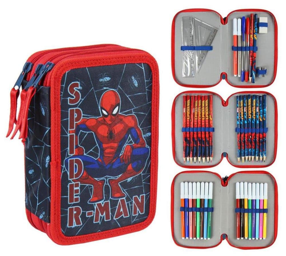 Spider-Man Spider mand Triple School sæt 42-stiks pen Blå / rød