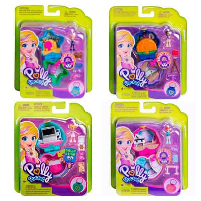4-pack Polly Pocket Figure Mini Doll Assortert