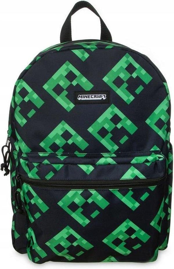 Minecraft Aop Creeper Backpack School Bag Reppu Laukku 40x30x13cm