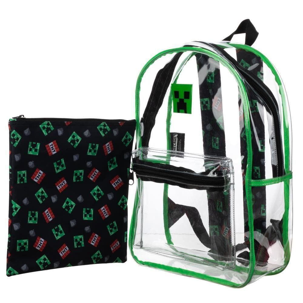 2-Pack Minecraft Backpack School Bag Transparent With Tablet Bag
