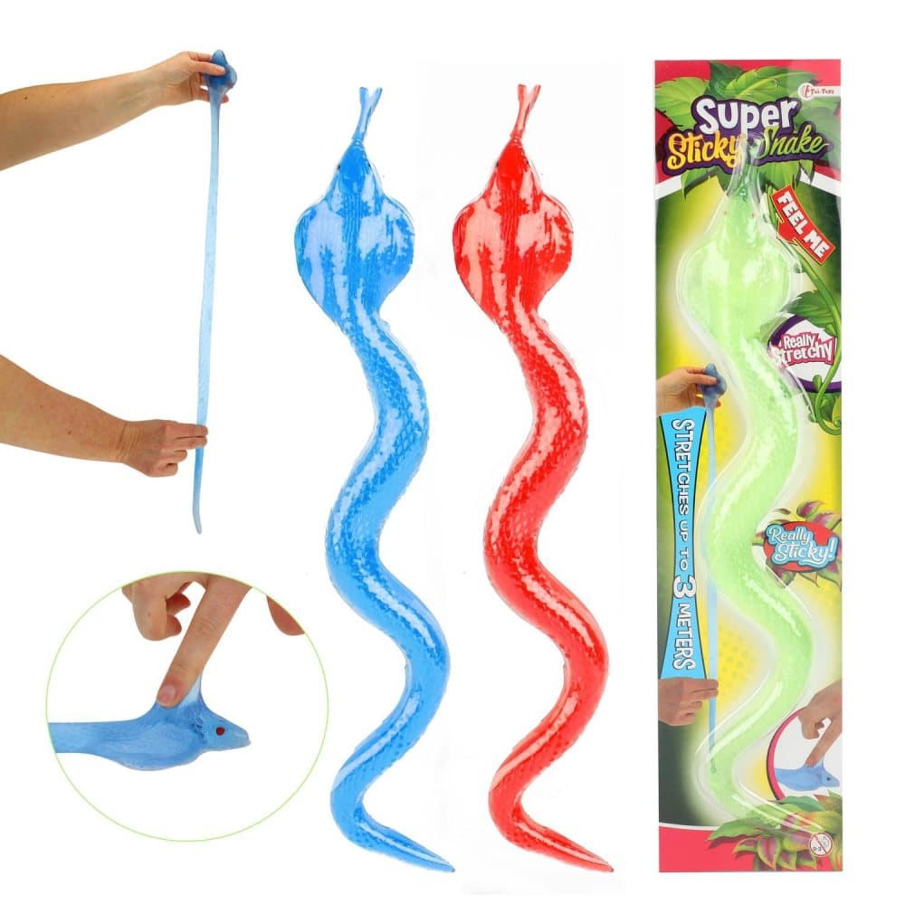 3-Pack Super Sticky & Stretchy Jätte Gummiorm Skämt Lek 40cm-3m