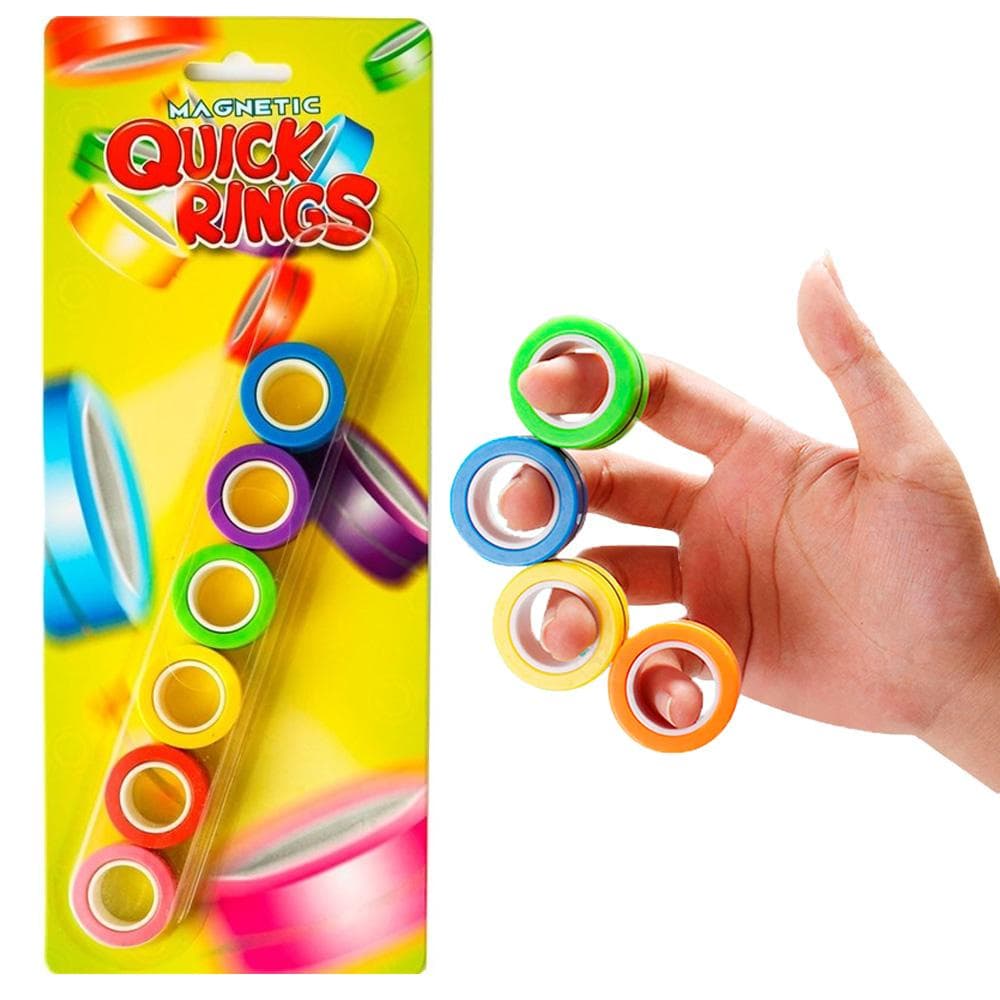 6-Pack Magnetic Quick Rings Neon Anti-Stress Stressringar