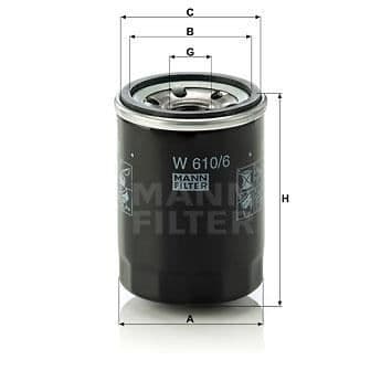 MANNFILTER Oljefilter W610 / 6