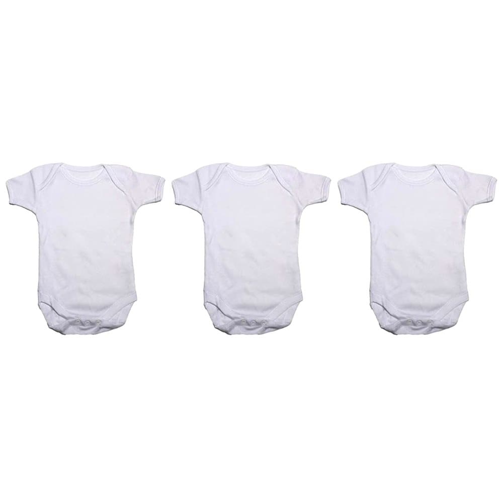 Babybody, vit baby kortärmad bodysuit (paket med 3)