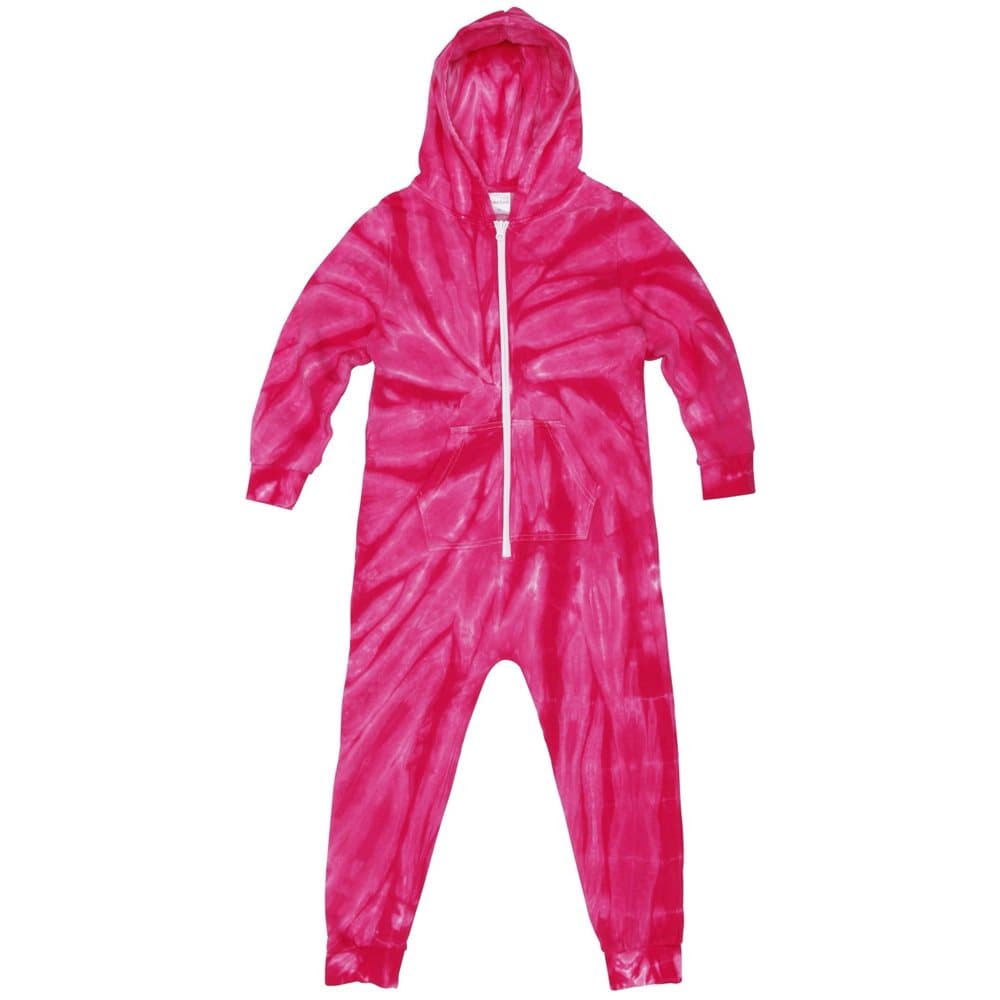 Colortone Childrens/Kids Full Zip Tonal Spider Die Tye Onesie