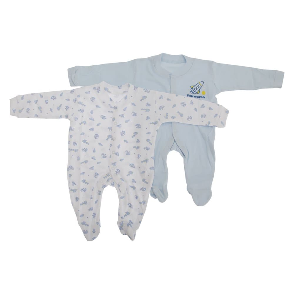 Baby mönstrade långärmad sömn passar pojke, flicka och unisex alternativ (paket med 2)