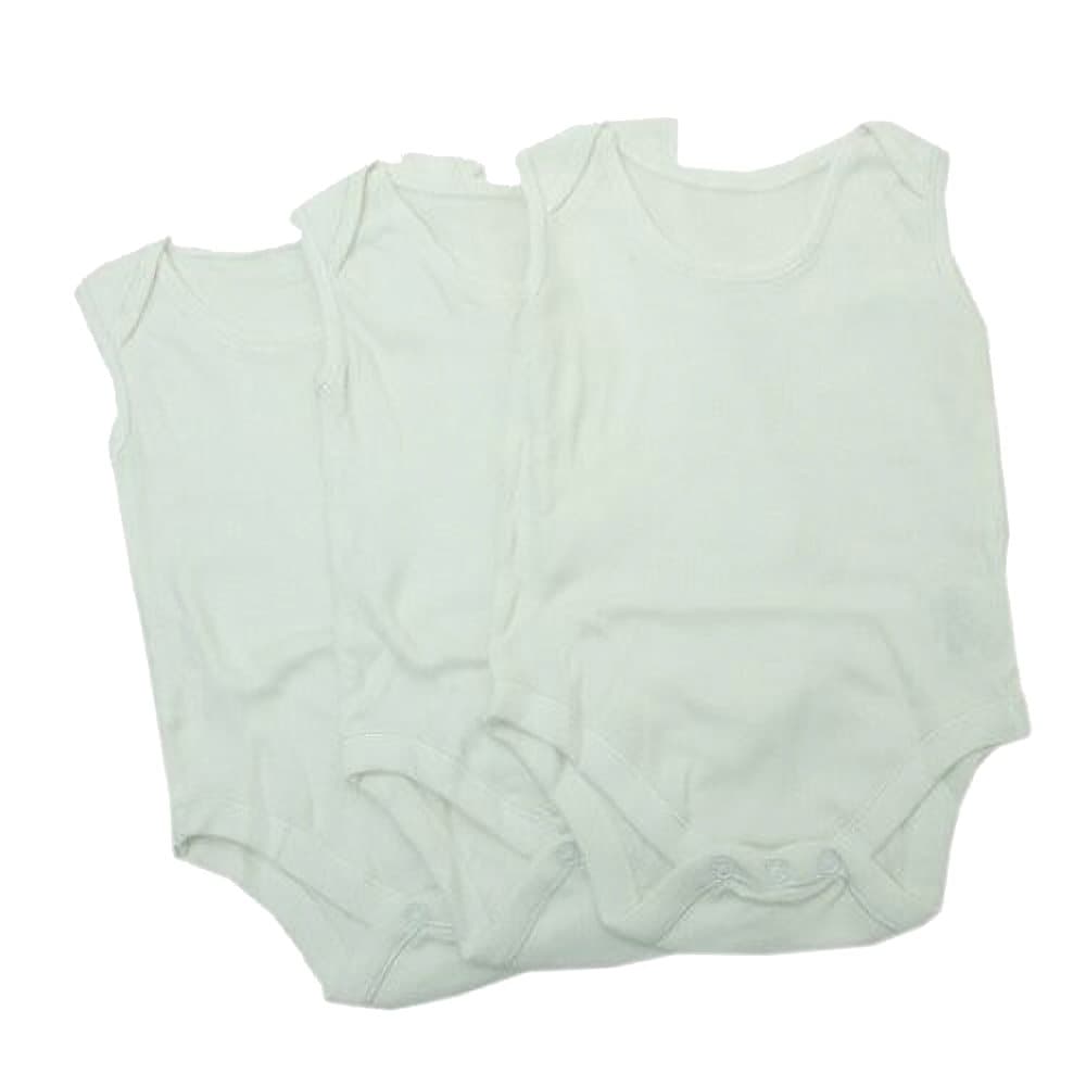 Baby unisex vanliga vita ärmlösa bodysuits (paket med 3)