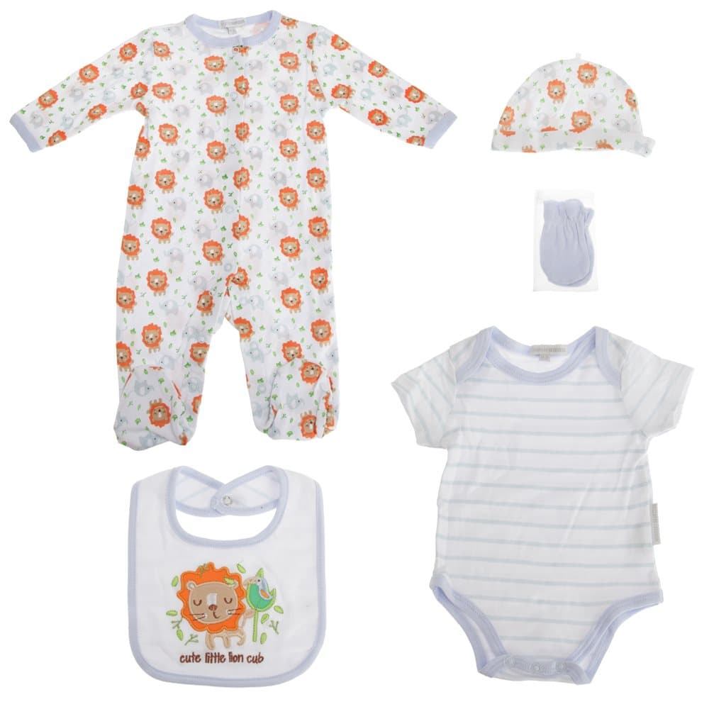Nursery Time Baby 5-delad presentuppsättning med Jungle Lion Design
