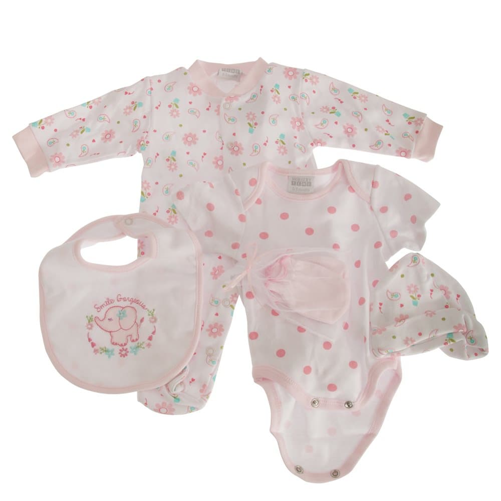 Nursery Time Babyflickor 5-bitars blommagåvsett