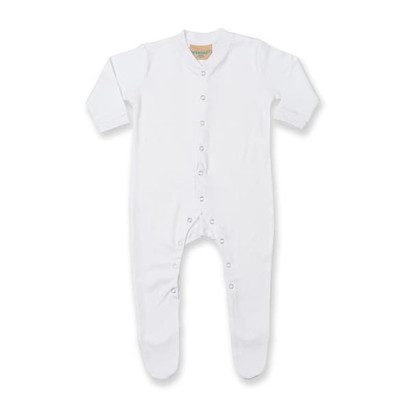 Larkwood Baby Unisex enklädd långärmad sovdräkt White 6