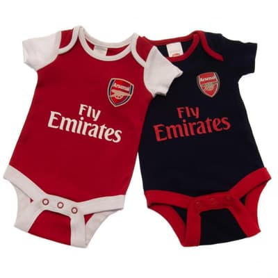 Arsenal FC Official Baby Bodysuits (2 Pack)
