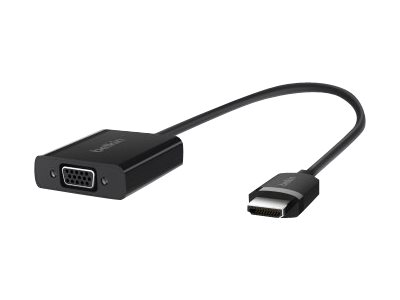 Bild av Belkin - HDMI-adapter - HDMI (hane) till HD-15 (VGA) (hona) - 25 cm - svart - väggfristående skruvar
