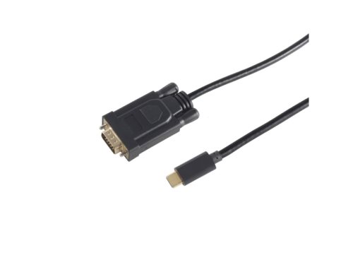 Bild av S-Conn 10-59025, 1 m, USB Type-C, VGA (D-Sub), Hankoppling, Hankoppling, Rak