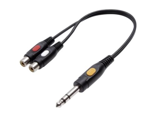 Bild av SpeaKa Professional SP-7870268, 6,35mm, Hane, 2 x RCA, Hona, 0,2 m, Svart