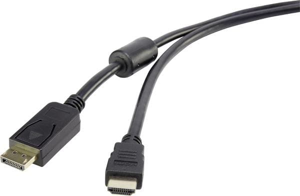 Renkforce RF-3301450, 0,5 m, DisplayPort, HDMI, Hankoppling, Hankoppling, Rak