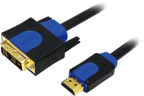 LogiLink CHB3110, 10 m, HDMI, DVI-D, Gull, Svart, Blå, Hankjønn/hankjønn