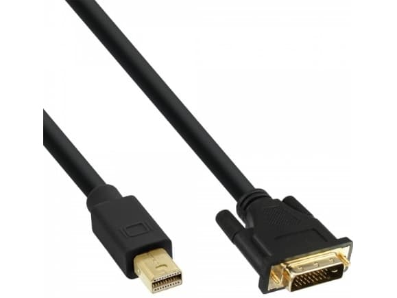 InLine 17221, 1 m, Mini DisplayPort, DVI-D, Hane, Hane, Guld