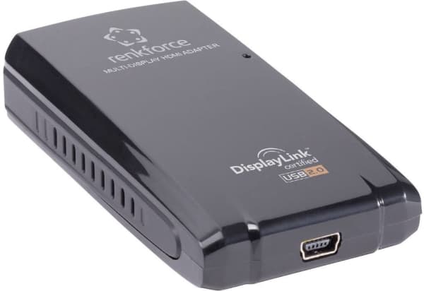 Renkforce Externe Grafikkarte HDMI DVI Anzahl unterstützter, HDMI, USB, Hona, Svart