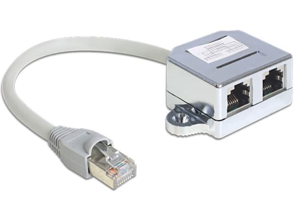 DeLOCK RJ45 Port Doubler - Ethernet 100Base-TX-delare - RJ-45 (hane) till RJ-45 (4-stifts) (hona) - 15 cm