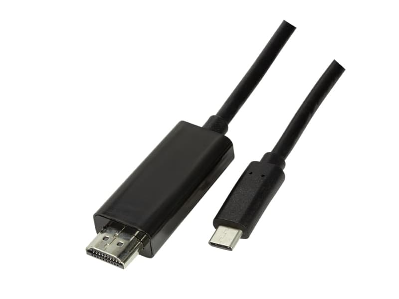 LogiLink UA0329, USB Type C, HDMI, Hankjønn/hankjønn, 1,8 m, Svart