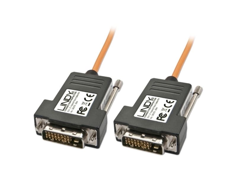 Lindy 40m, Fibre Optic/DVI-D, Fibre Optic, DVI-D, Hankjønn/hunkjønn, 40 m, Svart