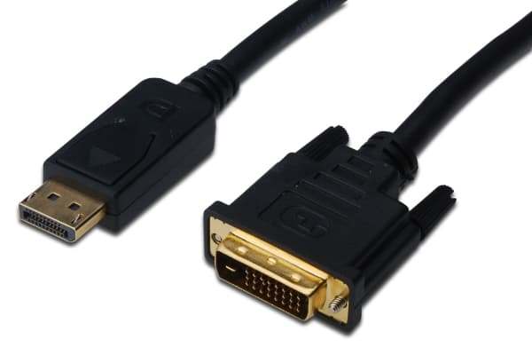 DIGITUS - DisplayPort-kabel - dubbel länk - DisplayPort (hane) till DVI-D (hane) - 2 m - formpressad, tumskruvar - svart