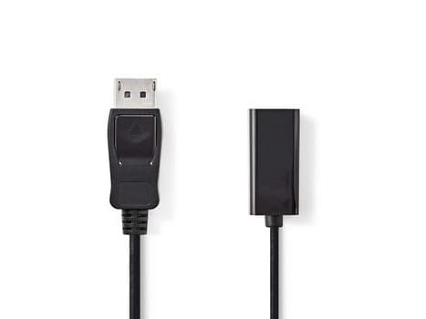 Nedis CCGP37150BK02, 0,2 m, HDMI Type A (Standard), DisplayPort, Hunkjønn, Hankjønn, Rett