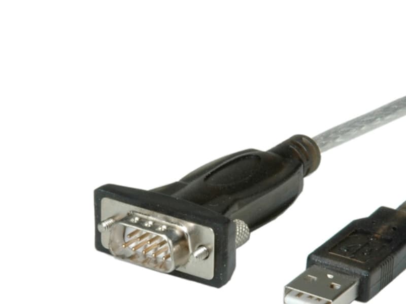 ROLINE Converter Cable USB to Serial, DB9, USB A, Hane/Hane, 1,8 m, Grå