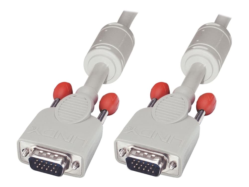 Lindy - VGA-kabel - HD-15 (VGA) (hane) till HD-15 (VGA) (hane) - 3 m - formpressad, tumskruvar - isgrå