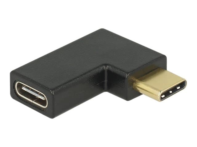 DeLOCK - USB-adapter - USB-C (hane) till USB-C (hona) vänstervinklad - USB 3.1 Gen 2 - svart