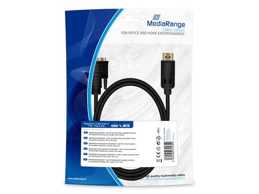 MediaRange MRCS199, 2 m, DisplayPort, DVI, Hankjønn, Hankjønn, Rett