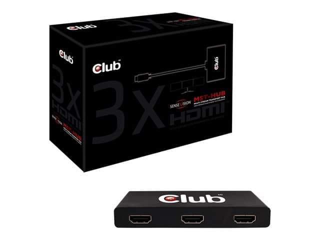 Club 3D Multi Stream Transport (MST) Hub HDMI 1-3 - Videosplitter - 3 x HDMI - stasjonær