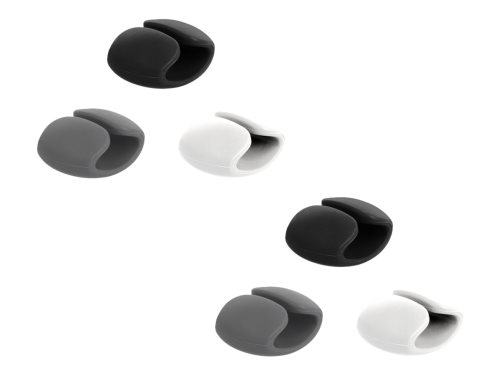 Bild av DeLOCK Cable Holder Clip Set - Cable holder clip kit - grå, svart, vit