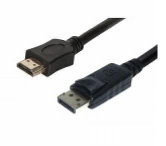 Helos 118881, 10 m, DisplayPort, HDMI, Hankjønn, Hankjønn, Gull