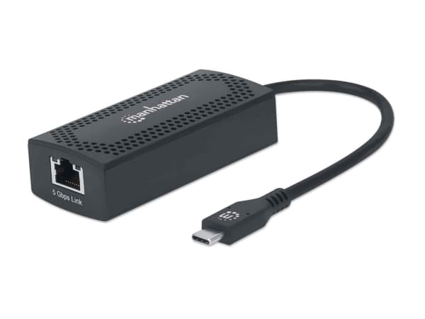 Manhattan 153461, Kabel, USB Type-C, Ethernet, 5000 Mbit/s, Svart