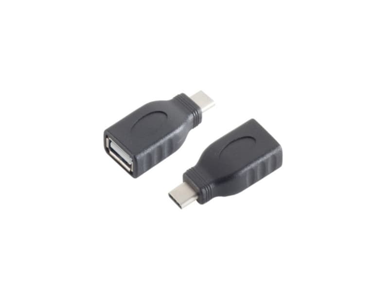 S-Conn 13-20013, USB 3.1 C, USB 2.0 A, Hankjønn/hunkjønn, Svart