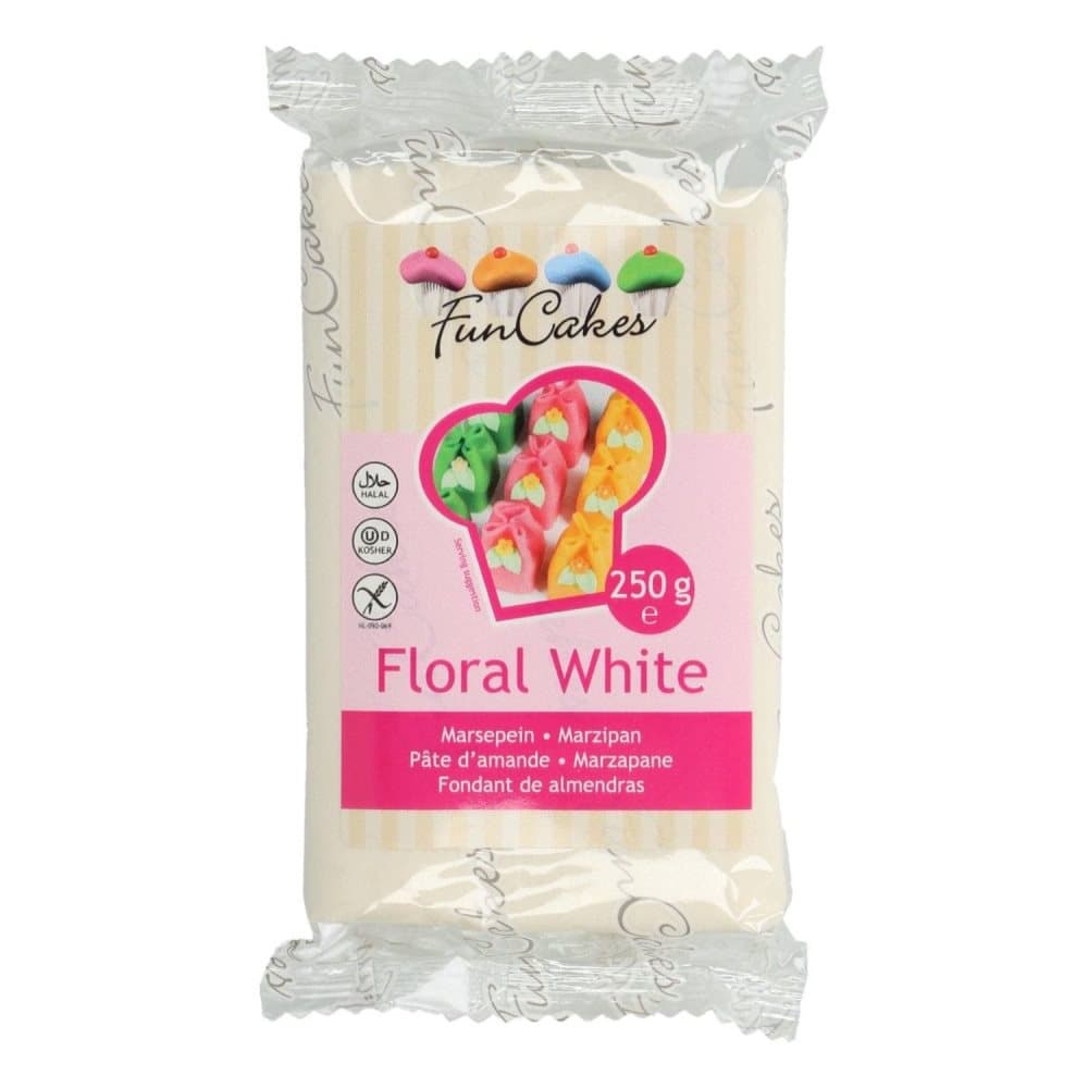 FunCakes Marsipan Floral White 250g, Extra Vit FC99125