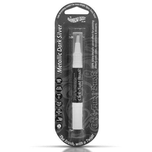 RD Click-Twist Brush® Food Paint - Metallic Dark Silver
